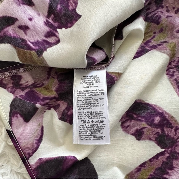 Jcrew Lace Trim Slip Dress In Iris Floral Textured Satin New With Defects Size 8 - Picture 10 of 12